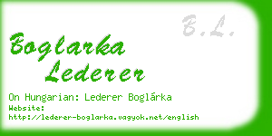 boglarka lederer business card